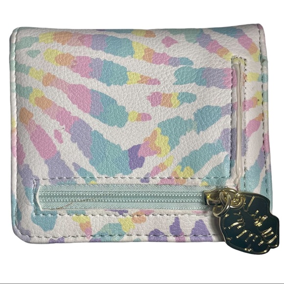Luv Betsey Leopard Rainbow Pastel Print Small Wallet for Girls - Picture 1 of 6